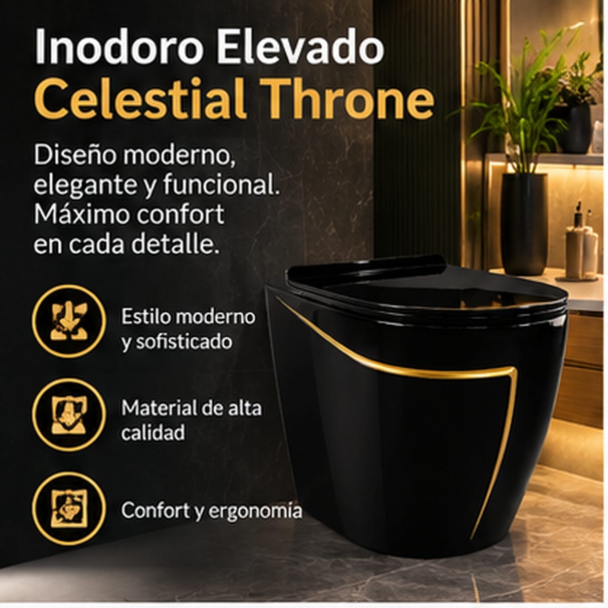 Inodoro Elevado Celestial Throne - vista principal