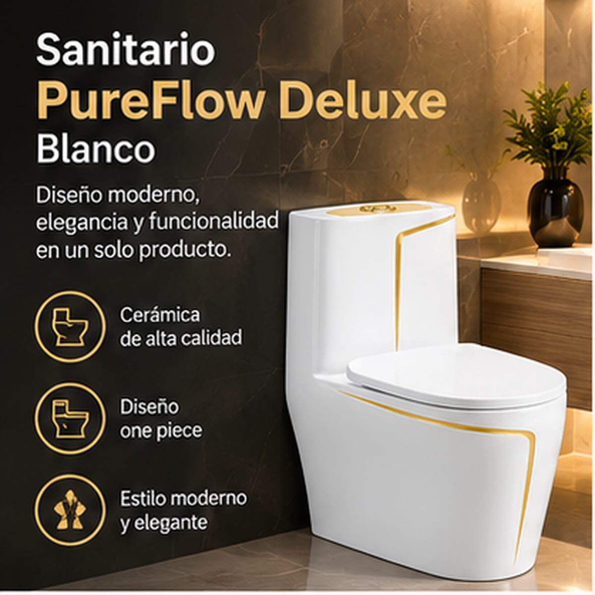Sanitario PureFlow Deluxe Blanco - vista principal