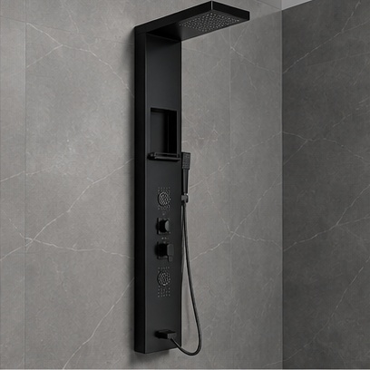Torre Elegance Negro Mate - Vista en ángulo