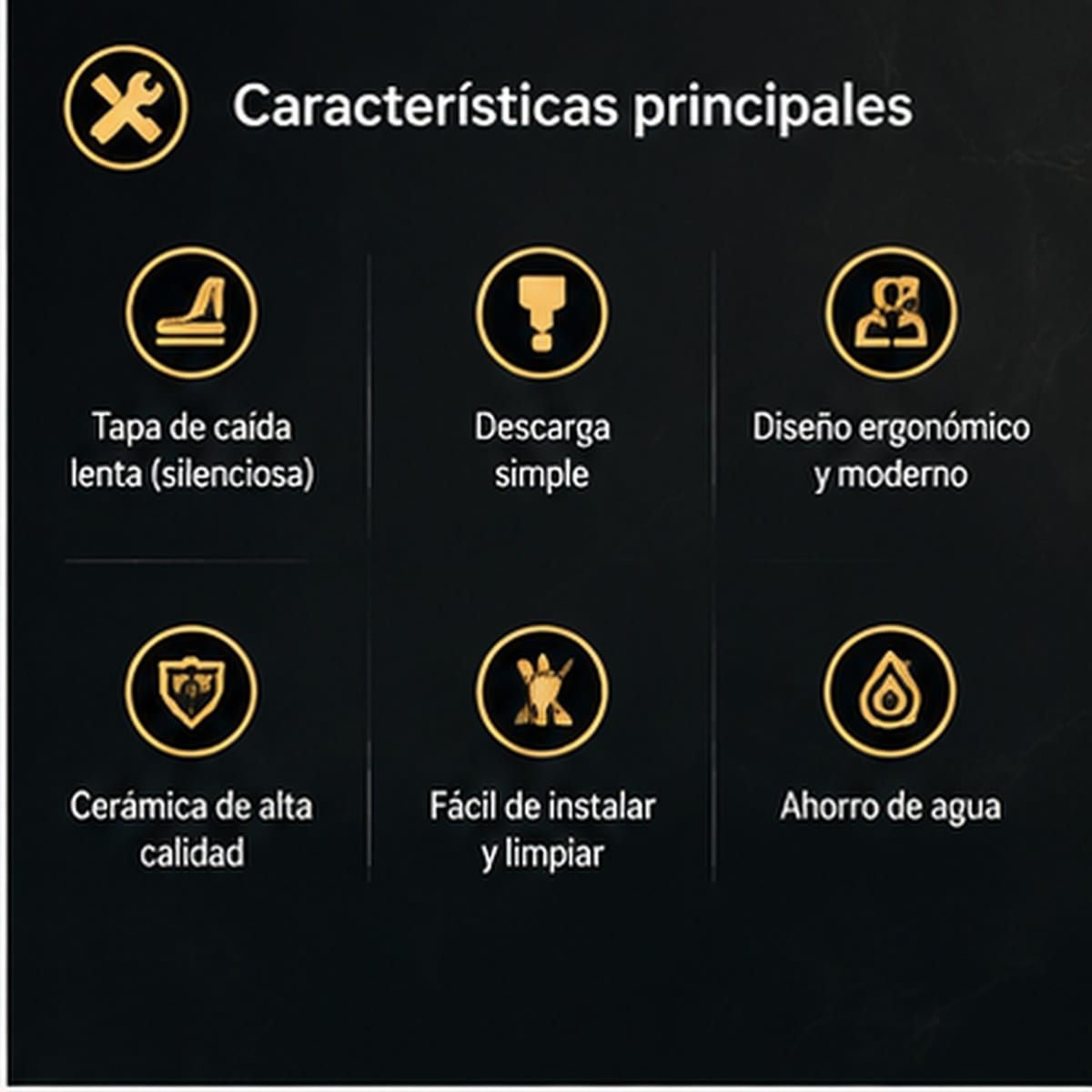 Sanitario PureFlow Deluxe - tapa de caída lenta y ahorro de agua