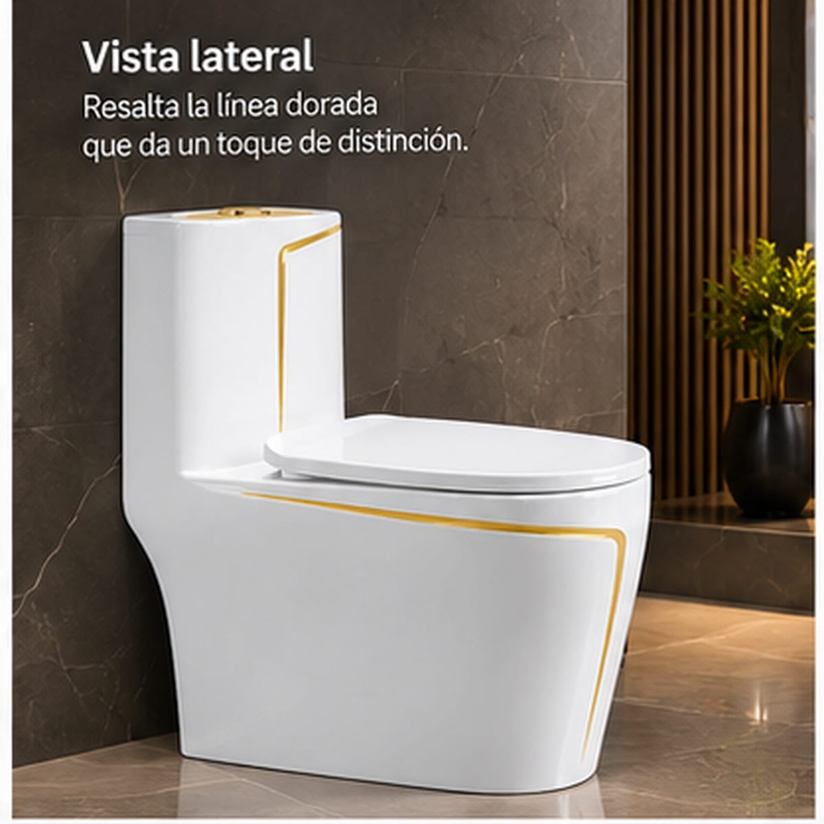 Sanitario PureFlow Deluxe Blanco - vista lateral