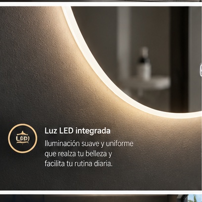 Espejo LED Lágrima Blanca - Luz LED integrada