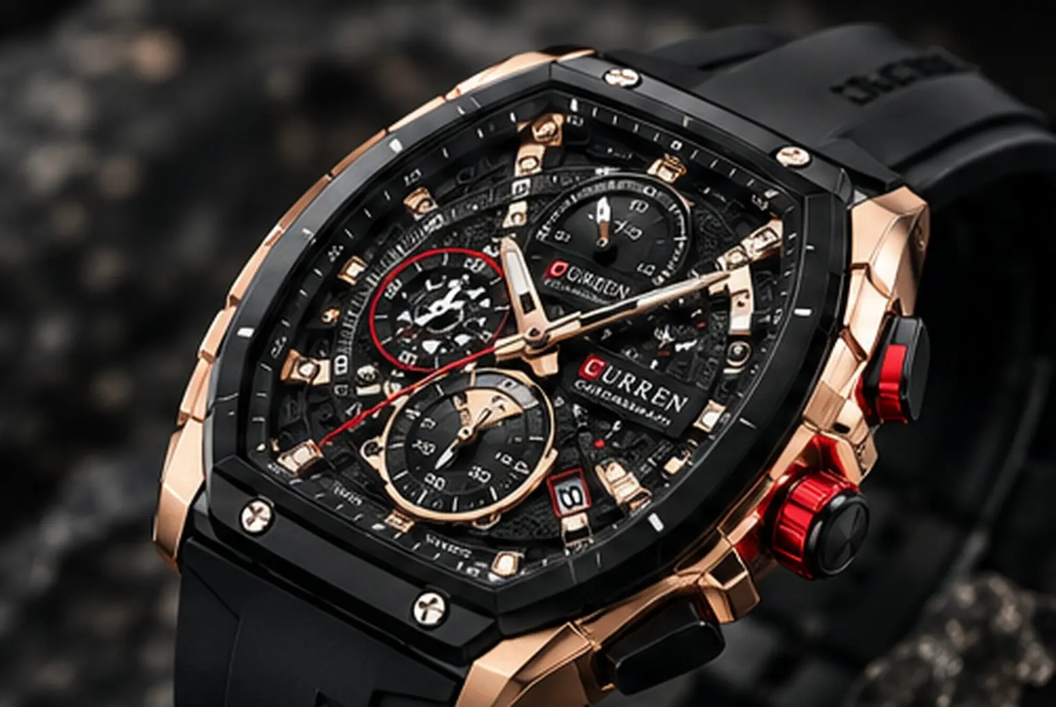 Curren M-8299 Skeleton - vista en ángulo