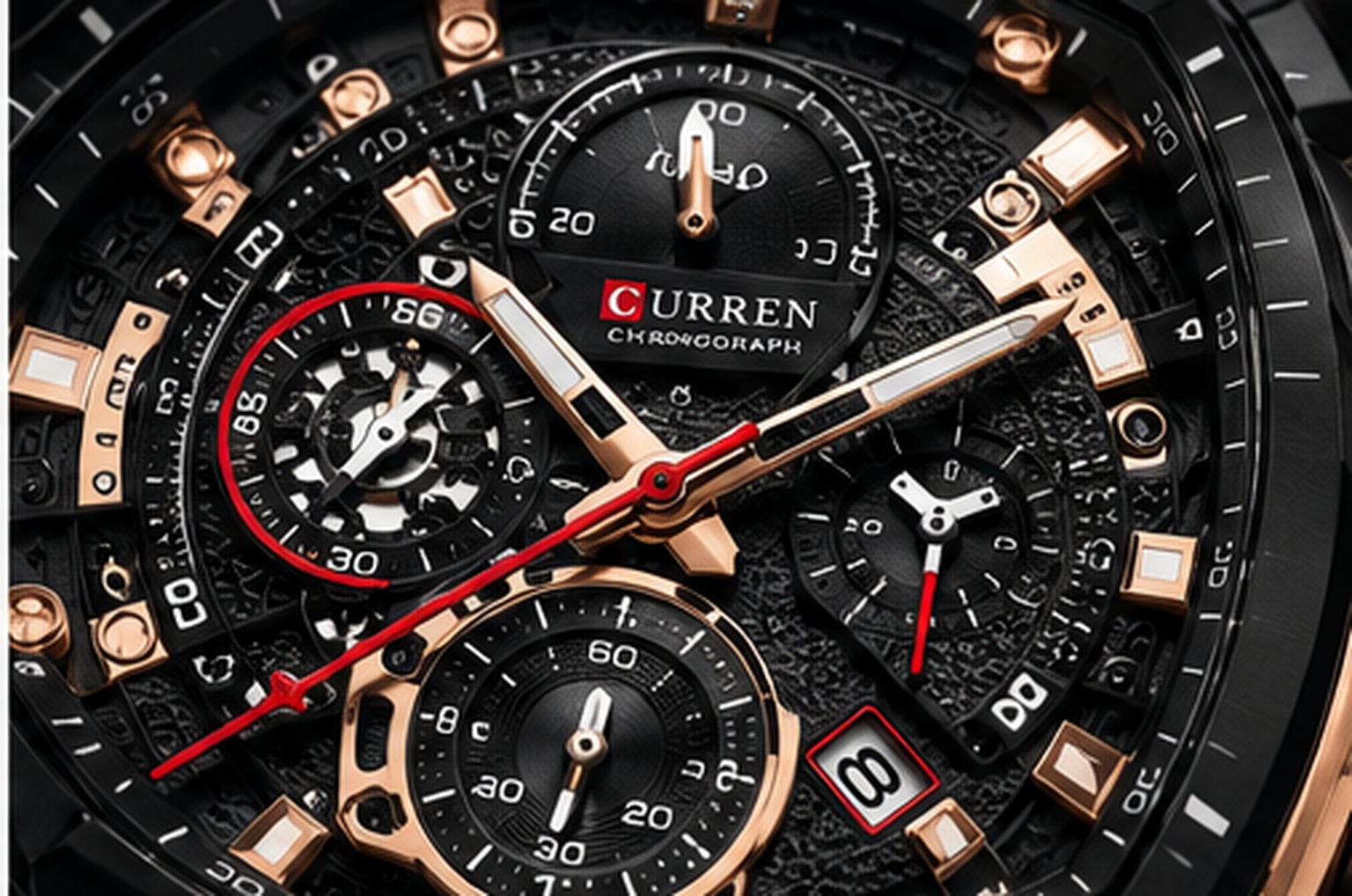 Curren M-8299 Skeleton - detalle de la esfera esqueletizada